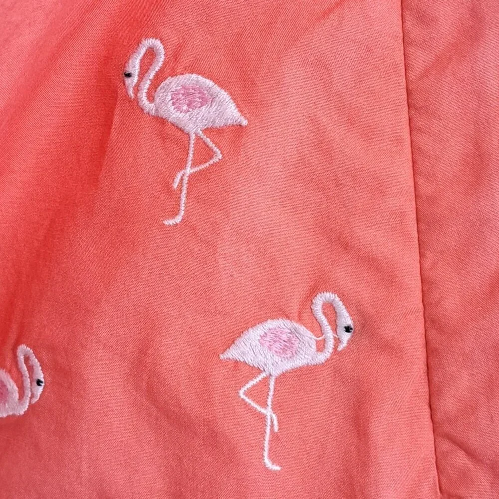 Talbots Women's 16 Cotton Flamingo Skirt Coral Casual Resortwear Beach Golf